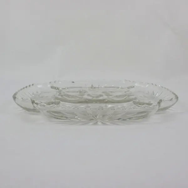 Anchor Hocking EAPC Early American Prescut Clear Glass Deviled Egg Plate