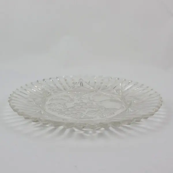 Federal Glass Pioneer Fruit 11.5" Clear Pressed Glass Serving Dish