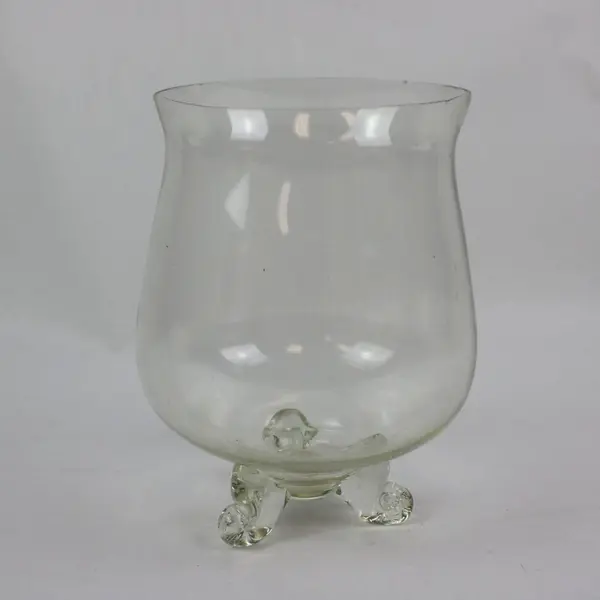 Clear Glass Hurricane Candle Holder Vase with Pedestal Foot