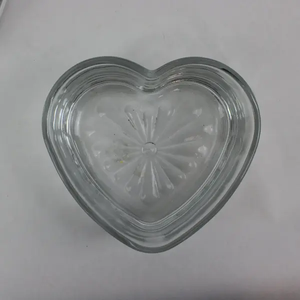 Set of 2 Heart-Shaped Clear Glass Candy Dishes