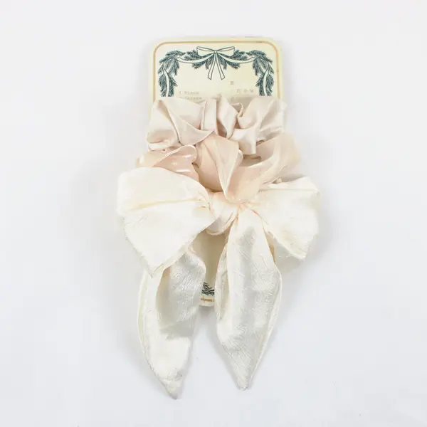 Lot of 3 Layered Cream Satin Hair Bows Ivory Ribbon Accessories