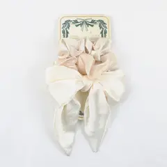 Lot of 3 Layered Cream Satin Hair Bows Ivory Ribbon Accessories