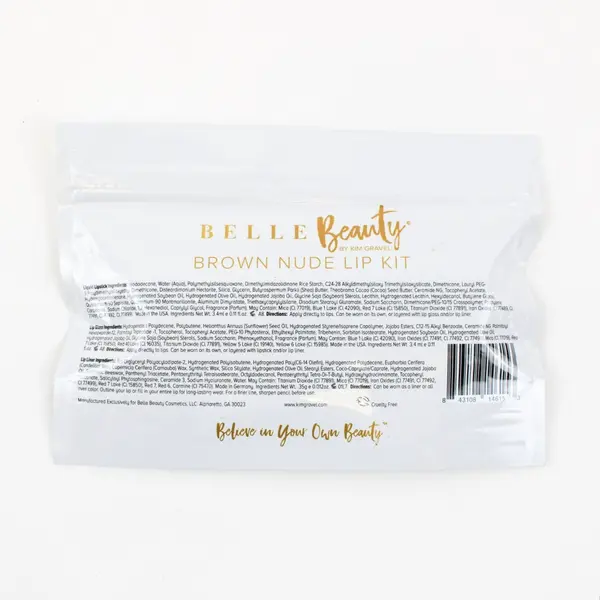 Belle Beauty by Kim Gravel Kisser Fixer 3-Piece Brown Nude Lip Kit