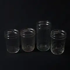 Lot of 4 Ball Quilted Crystal Jelly Canning Jar Clear Glass 4-5 inch