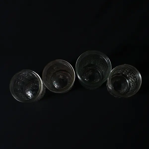 Lot of 4 Ball Quilted Crystal Jelly Canning Jar Clear Glass 4-5 inch