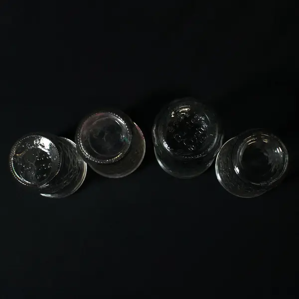 Lot of 4 Ball Quilted Crystal Jelly Canning Jar Clear Glass 4-5 inch