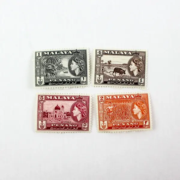 Malaya Penang Straits Settlements Scott #45-48 1c 2c 4c 5c MNH