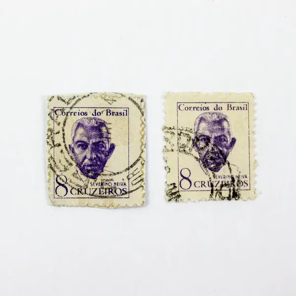 Lot of 10 Brazil 1960s Famous People Postage Stamps Used