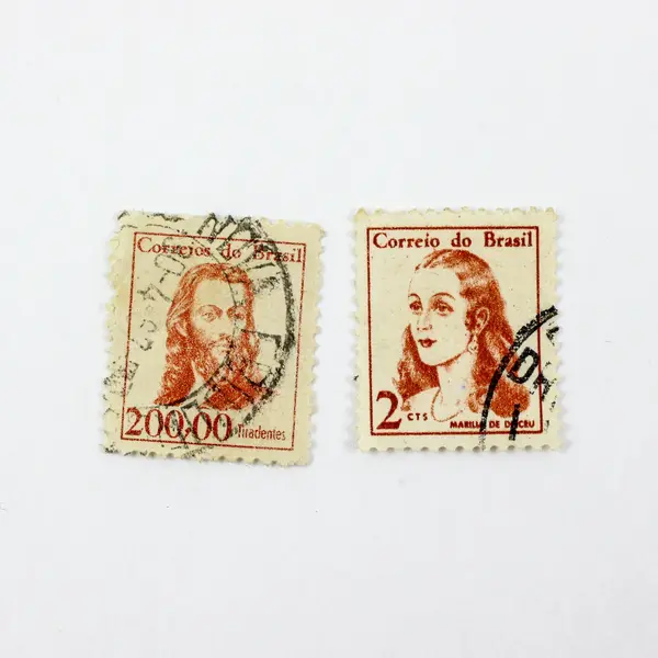 Lot of 10 Brazil 1960s Famous People Postage Stamps Used