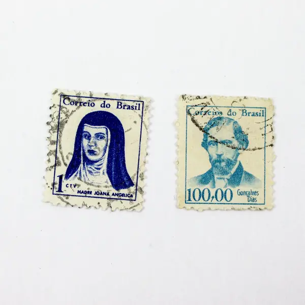 Lot of 10 Brazil 1960s Famous People Postage Stamps Used