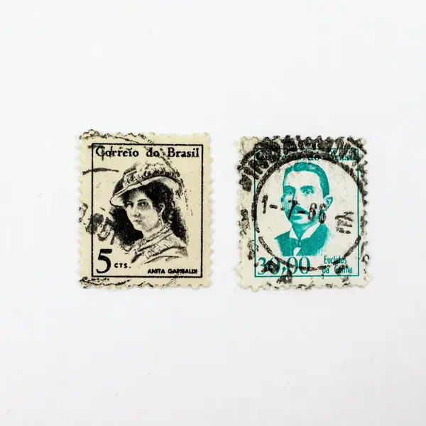 Lot of 10 Brazil 1960s Famous People Postage Stamps Used