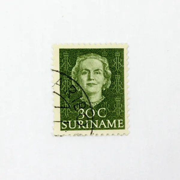 Suriname Queen Wilhelmina Stamps 50c 30c 5c Set of 3 Used 10c Overprint