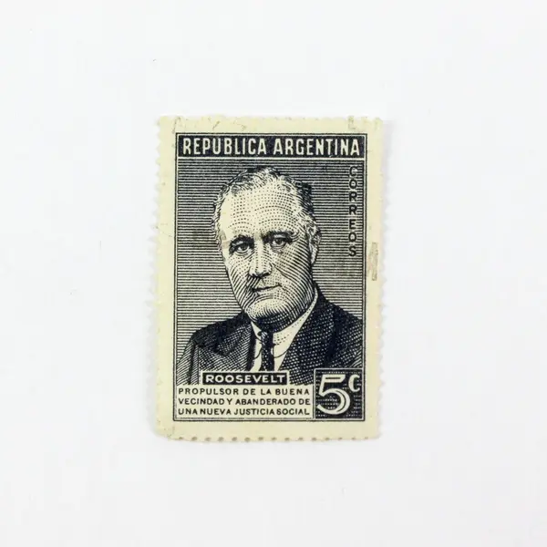 Lot of 5 Used Argentina Postage Stamps San Martín Roosevelt Mariano Moreno