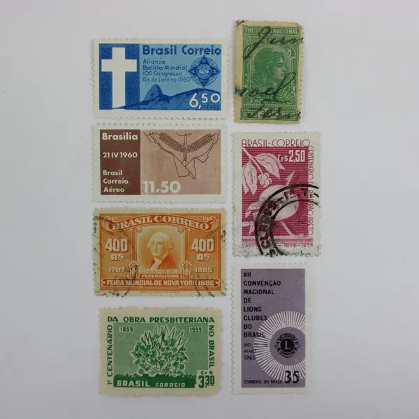 Vintage Brazil Postage Stamp Lot of 7 1890s-1960s Airmail Used
