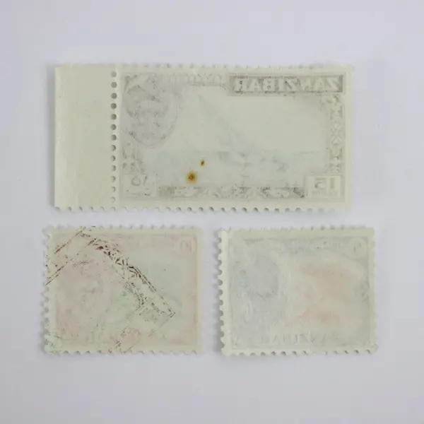 Zanzibar 1957 Used Sultan Portrait Stamps Scott #249-251 Set of 3 5c 10c 15c