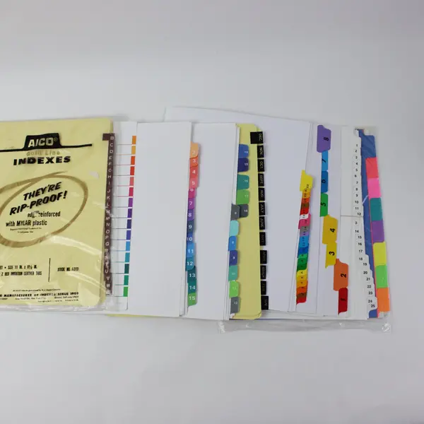Lot of Assorted AICO Gold Line Tabbed Binder Dividers Stock No I-213