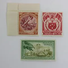 Western Samoa Scott 203-205 1952 Stamp Lot MNH 1d 2d