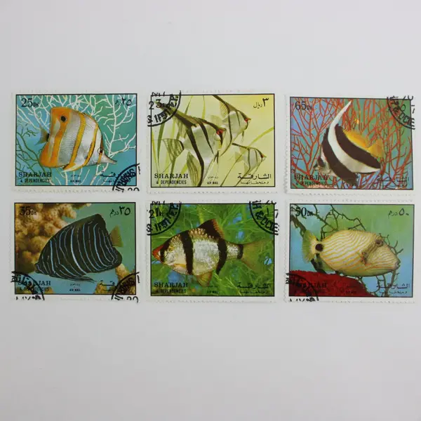 Sharjah 1972 Fish Airmail Stamps Set of 6 Cancelled Postmarked