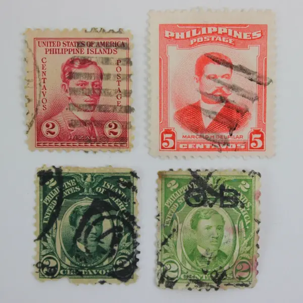 Lot of 4 Philippines Postage Stamps 2c 5c Used 1900s–1950s