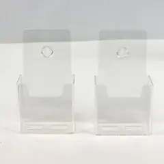 Set of 2 Clear Acrylic Wall Mount Brochure Holders Literature Display
