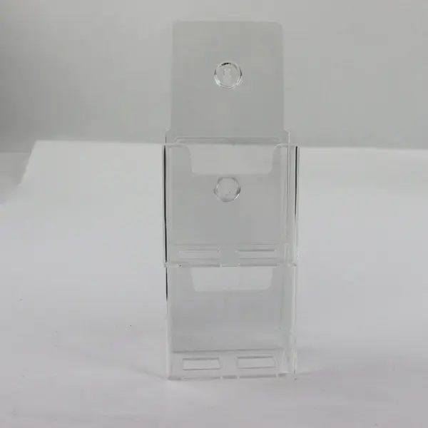 Set of 2 Clear Acrylic Wall Mount Brochure Holders Literature Display