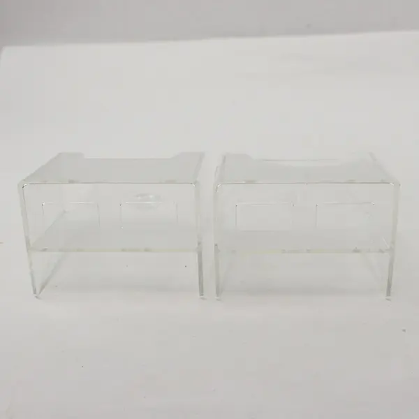 Set of 2 Clear Acrylic Wall Mount Brochure Holders Literature Display