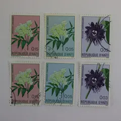 Haiti 1965 Scott 532-534 Flower Postage Stamps Used Set of 6