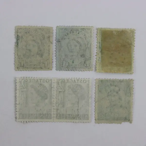 Lot of 6 Australia Queen Elizabeth II Used Green Postage Stamps