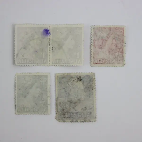 Lot of 5 Australia Queen Elizabeth II Used Postmarked Stamps