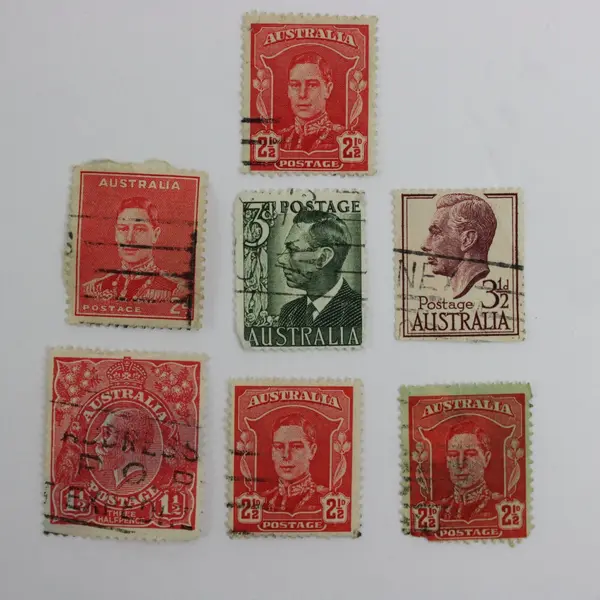 Lot of 7 Used Australian Postage Stamps Mixed Monarch Issues