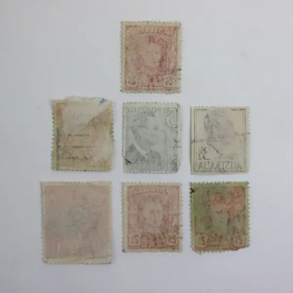 Lot of 7 Used Australian Postage Stamps Mixed Monarch Issues