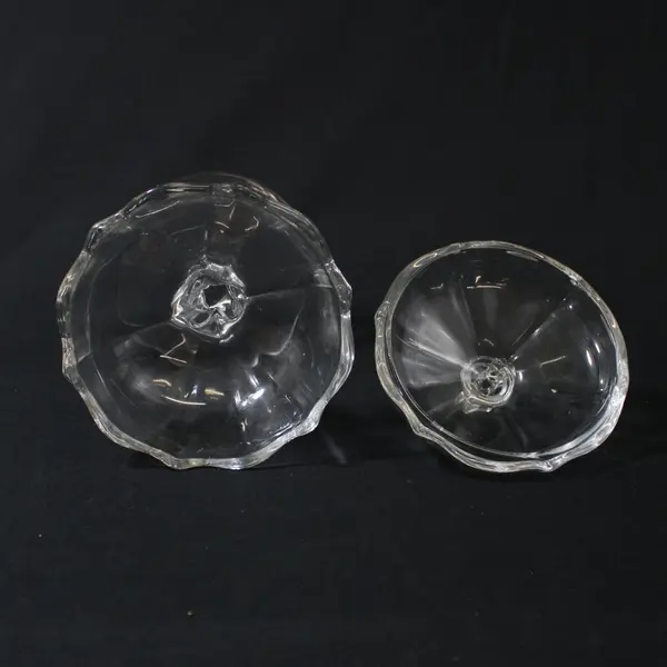VTG Fostoria Baroque Glass Covered Pedestal Jelly Dish And Lid