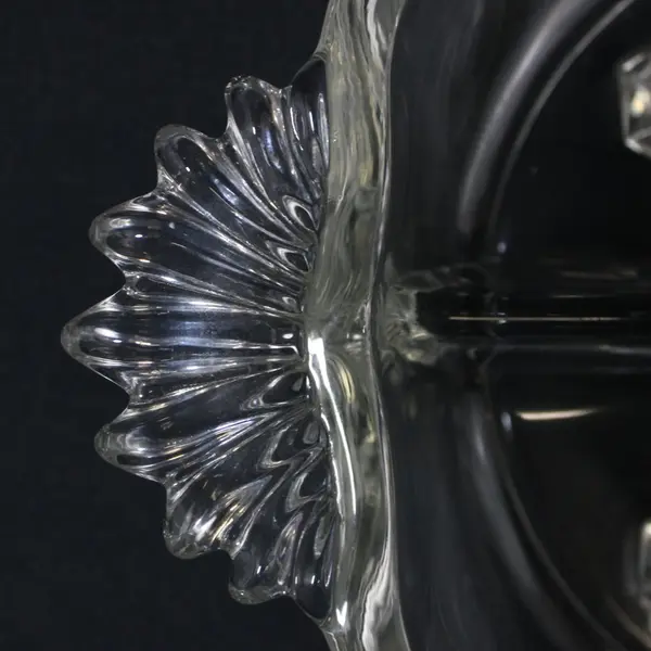 Vtg Fostoria Baroque 3-Part Divided Relish Dish Clear Glass Vintage