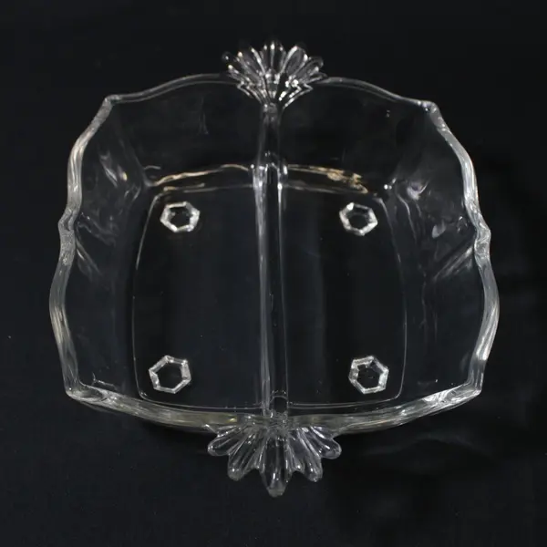 VTG Fostoria Baroque Four-Footed Glass Candy Nut Dish 5.75"