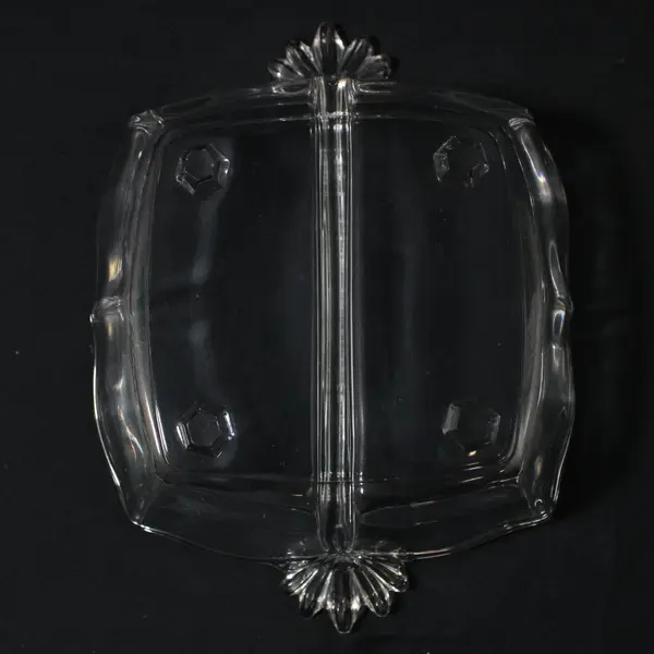 VTG Fostoria Baroque Four-Footed Glass Candy Nut Dish 5.75"