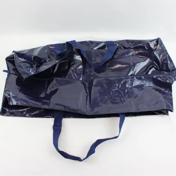 Large Heavy Duty Navy Blue Coated Fabric Moving Storage Bag Zipper Handles