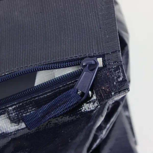 Large Heavy Duty Navy Blue Coated Fabric Moving Storage Bag Zipper Handles