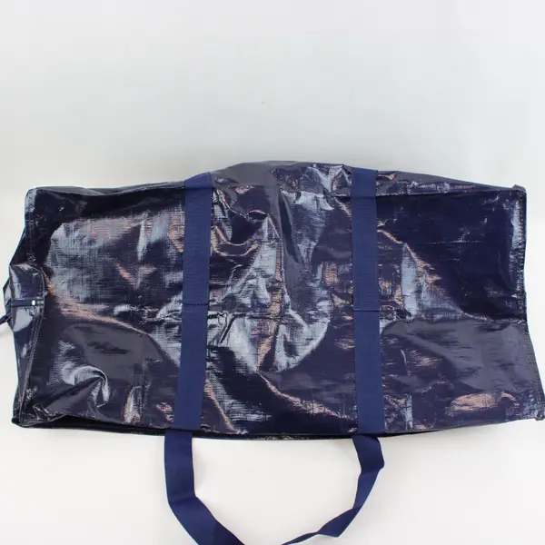 Large Heavy Duty Navy Blue Coated Fabric Moving Storage Bag Zipper Handles