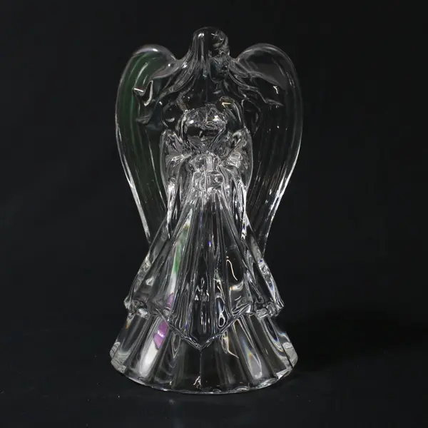 Lead Crystal Angel Taper Christmas Candle Holder 7.5in 