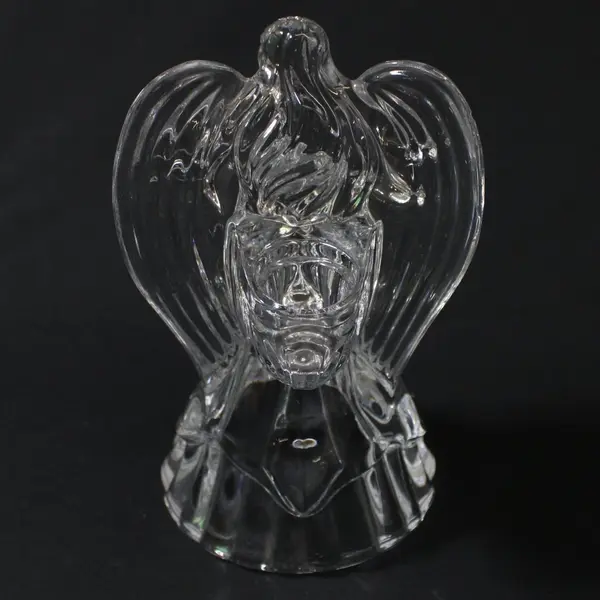 Lead Crystal Angel Taper Christmas Candle Holder 7.5in 