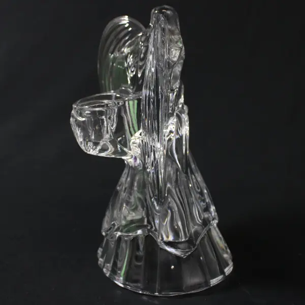 Lead Crystal Angel Taper Christmas Candle Holder 7.5in 