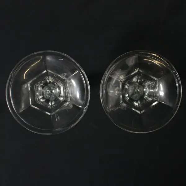 Set of 2 Clear Crystal Taper Candle Holders 6 Inch