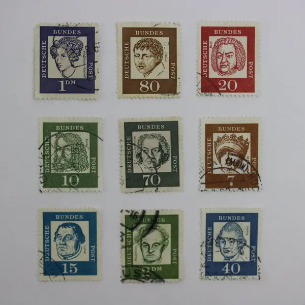 1960s Germany Deutsche Bundespost Portrait Stamps Lot of 9 Used