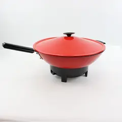 West Bend 700K Electric Wok 6 Qt Model 79525 Red With Lid