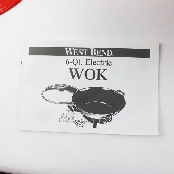 West Bend 700K Electric Wok 6 Qt Model 79525 Red With Lid