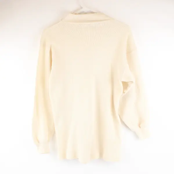 Vintage Men's Thermal Long Sleeve Undershirt Off-White Size Large