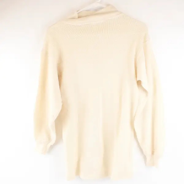 Vintage Men's Thermal Long Sleeve Undershirt Off-White Size Large