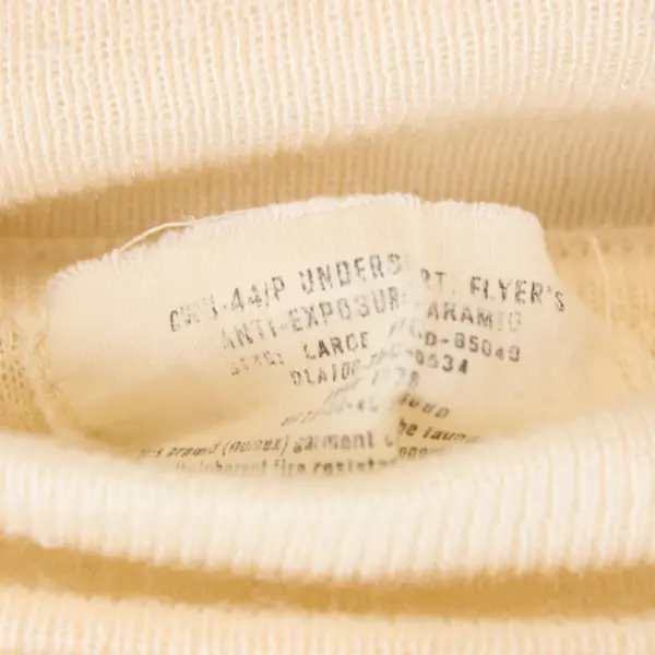 Vintage Men's Thermal Long Sleeve Undershirt Off-White Size Large