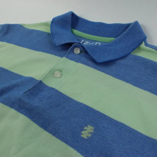 Lot of 2 IZOD Men's Medium Blue Striped Polo Shirts
