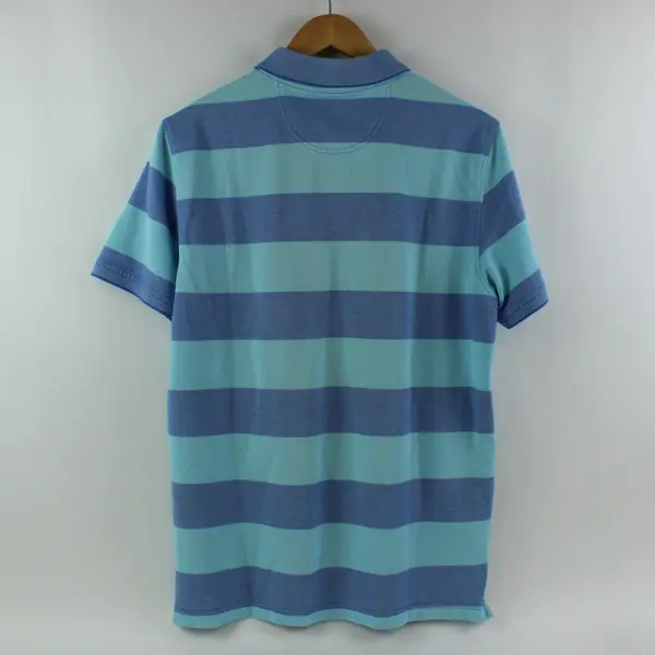 Lot of 2 IZOD Men's Medium Blue Striped Polo Shirts